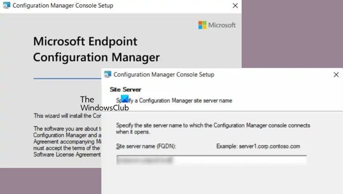 install the SCCM Console